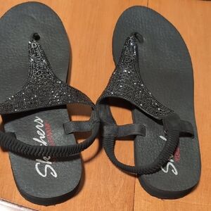 Skechers Black Sparkle Sandals